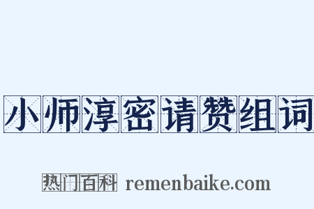 小师淳密请赞组词是什么意思的图片